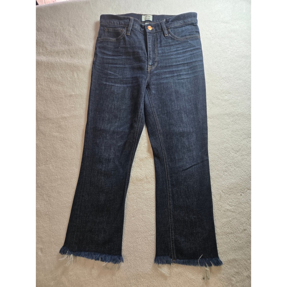 J.Crew Billie Demi-Boot Crop Jeans Dark Wash Raw Hem 28P Petite